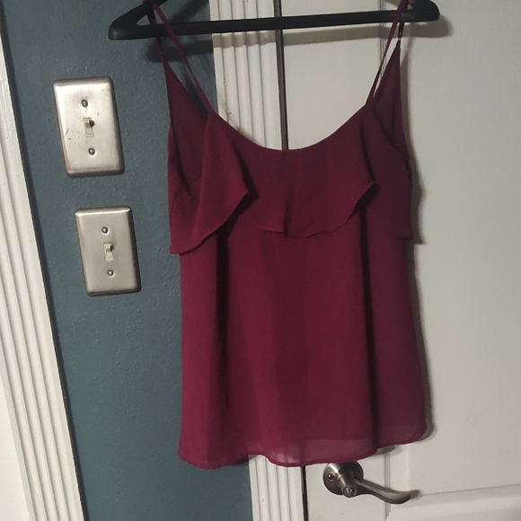 Naked Zebra Fusia Ruffled Sleeveless Camisole Size Small - Picture 1 of 6